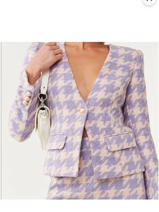 Forever 21 Jackets & Blazers - Forever 21 Lavender and Cream Houndstooth Blazer Size S